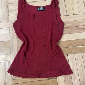 Vintage red burgundy knit tank top